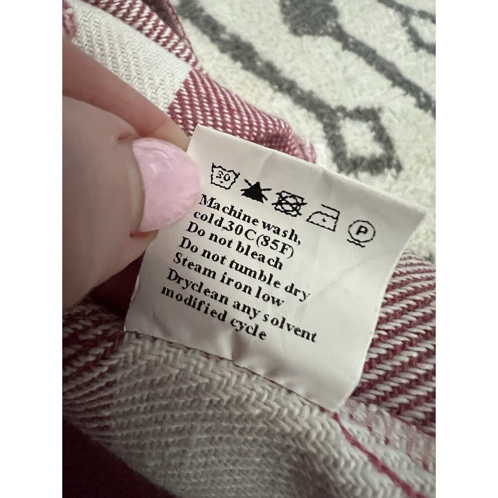 Pink White Plaid Check Buffalo Print Flannel Midi Button Long Shacket Jacket XL - Picture 9 of 11